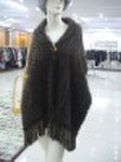 brown mink fur cape