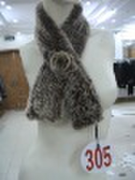 Brown rex fur scarf