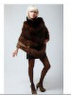 254 Knitted Mink fur shawl/cape/wrap/scarf/outwear