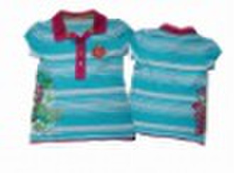 girl's yarn dyed polo shirt