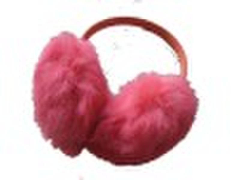 Dyed rabbit fur earflap