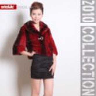 No.6953  Classic Red Mink Coat / Mink fur Garment/