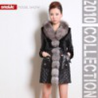 [9A297]Ladies' mink fur coat, black mink fur g