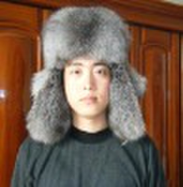 Men fox fur hat