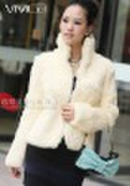 HOT! Ladies' rabbit fur coat  standing collar