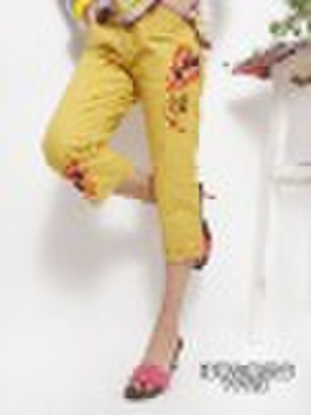 2010 3/4 embroidered fashion women trousers