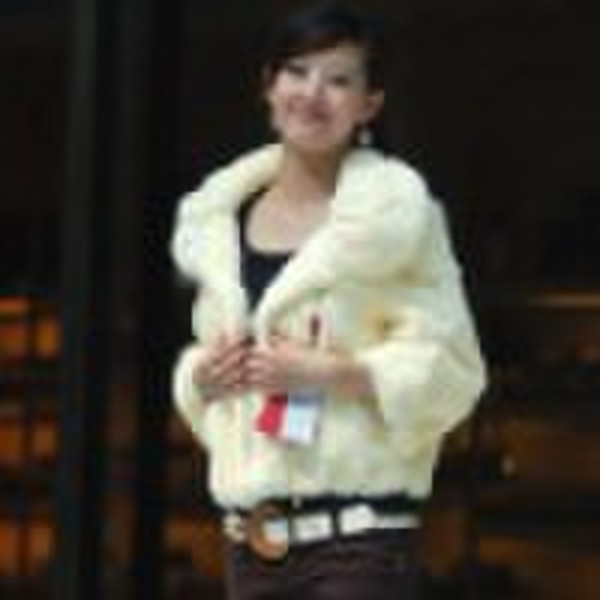 Rabbit fur coat/ rabbit knit coat