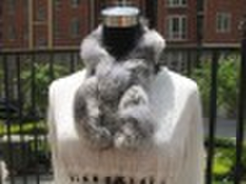 knitted fur scarf NEW5001