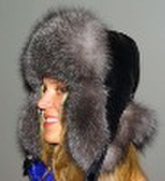 best quality/silver fox fur hat /ABD03-021