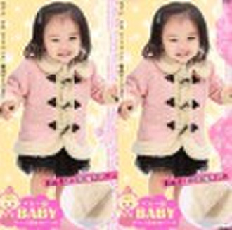 Pink Double-breasted Baby Clothes/ Baby Coat
