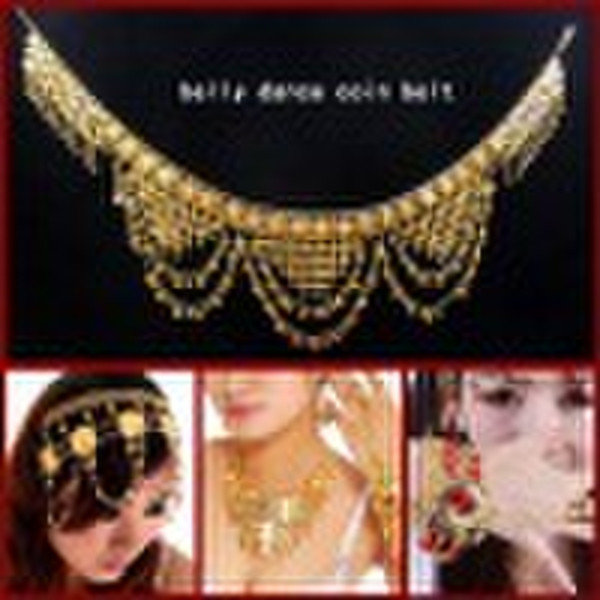 Belly dance coins belt & jewelry