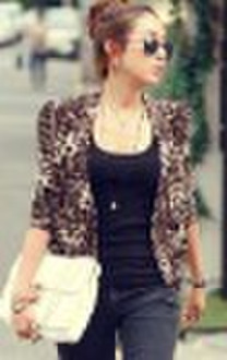 women sexy leopard short coat