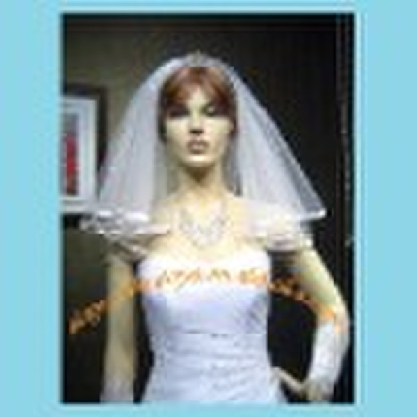 Ivory Bridal Veil with Crystals and 2-Tier V43Fd-H