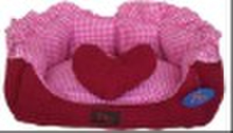 Purple checked Pet bed