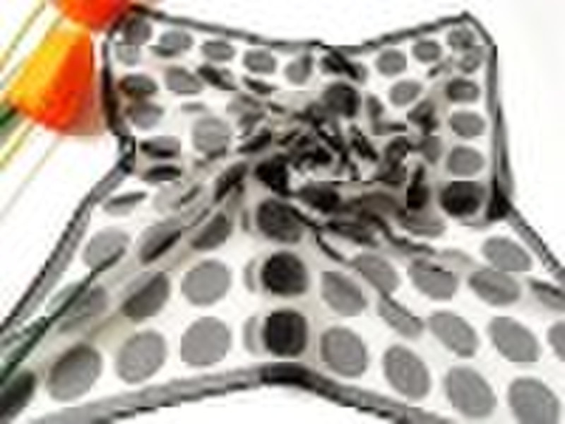 100% Silk Georgette Printed Scarf / Kerchief No.Z0