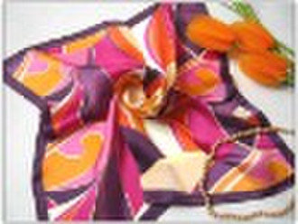 100% Silk Satin Printed Scarf / Kerchief No.S191