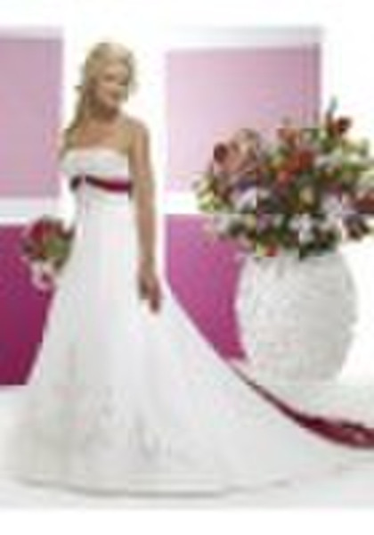 Wedding Dresses strapless two-tone satin with Embr