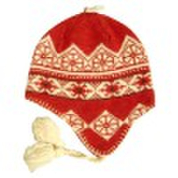 Jacquard beanie hat