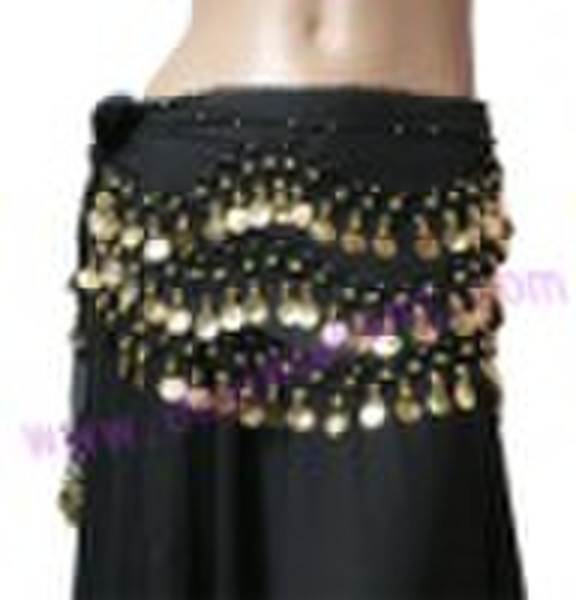 Qiancai belly dance hip scarf/hip belts/chiffon hi