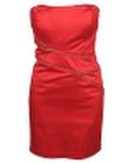 Art und Weise Dame Slanted Zipper Trim-Kleid