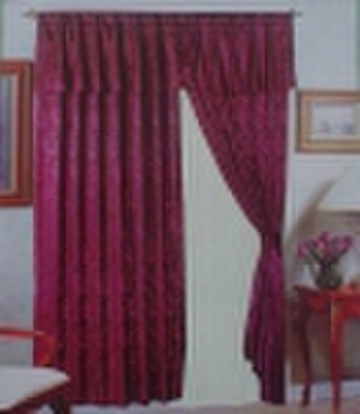 Polyester Jacquard Curtain with One Tieback