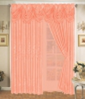 Polyester Sheer Embroidered Curtain with Fancy Val