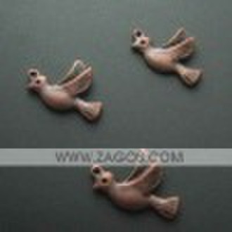 Antique tibetan Beads Charms, Birds,Antique Copper