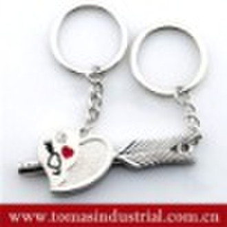 metal couple keychain (heart shape)