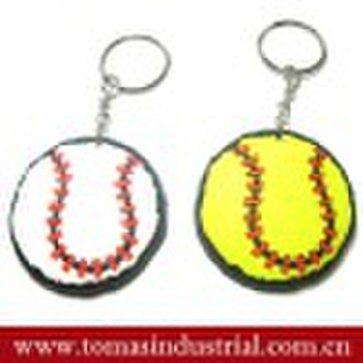 tennis ball shape PVC keychain