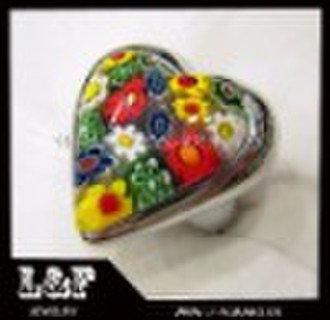 New Design Stainless Steel Millefiori Ring  LF-SSR