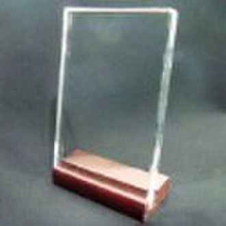 crystal gift with wooden base