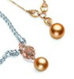 18k gold  pearl necklace,pearl jewelry