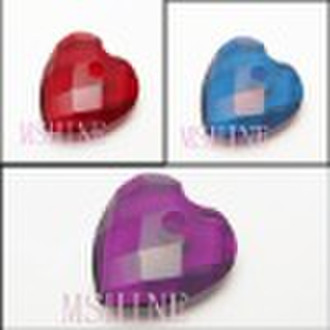 colorful heart shape crystal stone