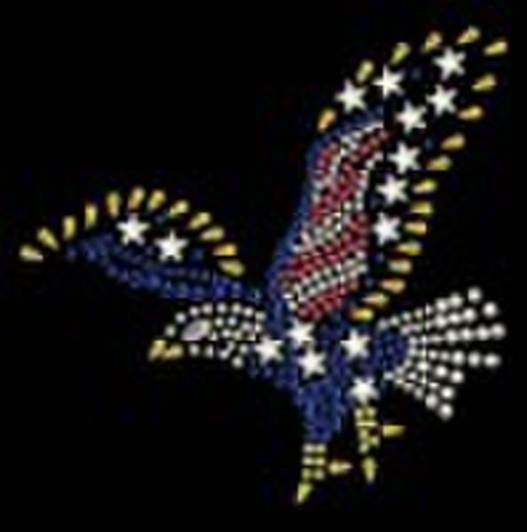 eagle shaped colorful hot fix motif make from acry