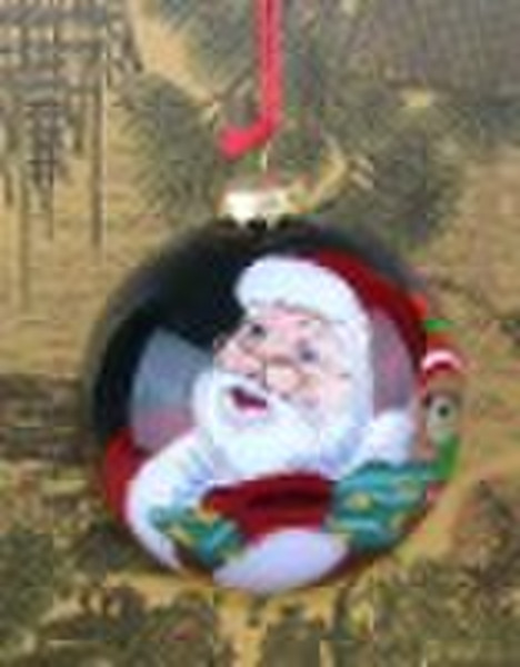 Free shipping lovely santa glass christmas ornamen