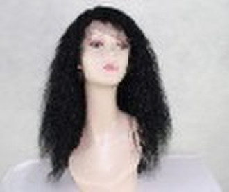human hair full lcae wig, jerry curl