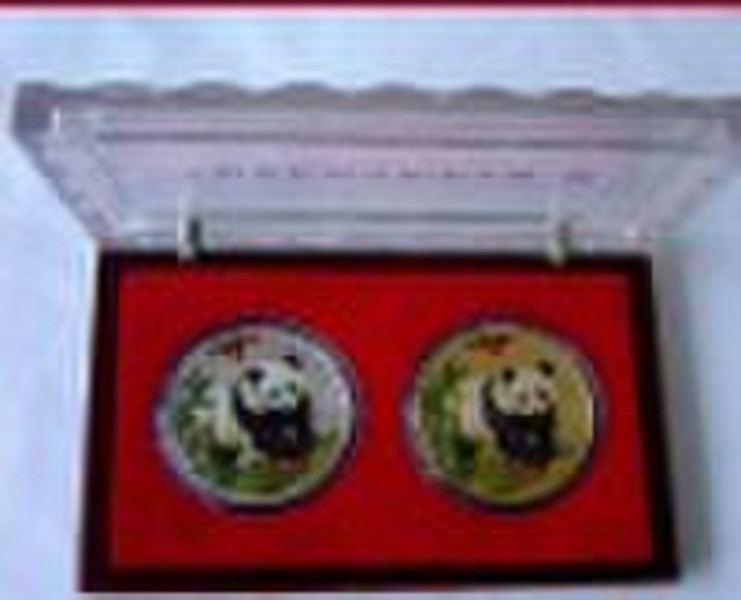 Panda series collection Coins with plastic gift bo