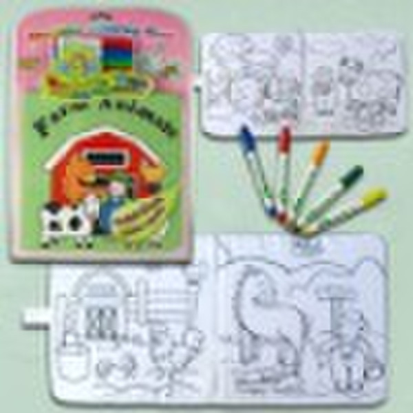 9"x9"洗一下涂色书农场