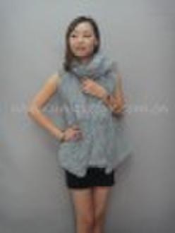 Knitting rabbit fur gilet with the CHIC style (MC-