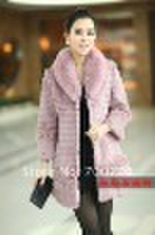 "Flower Series" Rabbit Fur Long Coat (1