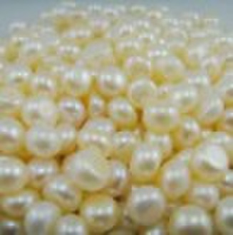 9.5-10mm natural white button loose pearl beads