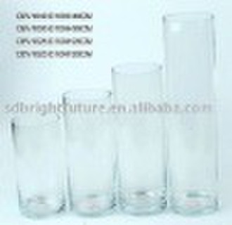 glass vase with cylinder design