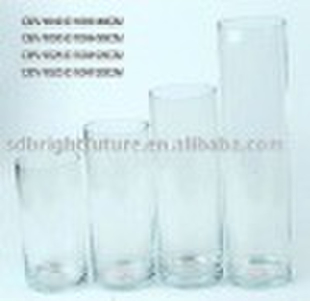 glass vase with cylinder design