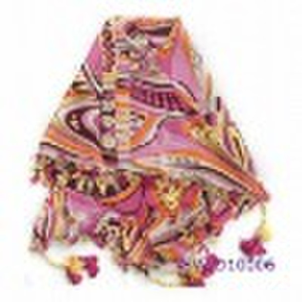 2010 fashion newest lady scarf with tassels