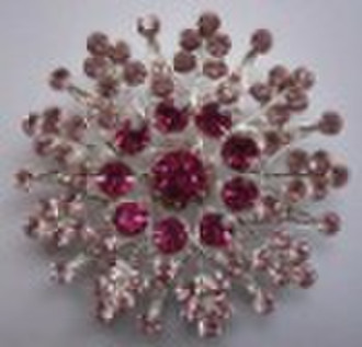 fashion pink rhinestone brooch