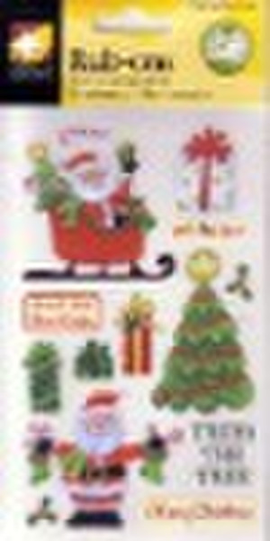 Chrismas Rub-on Sticker Glitter