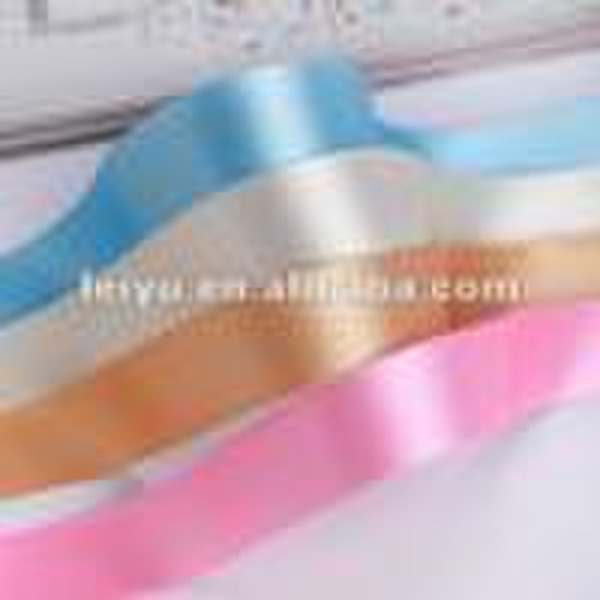 [super deal] Polyester satin ribbon with gold prin