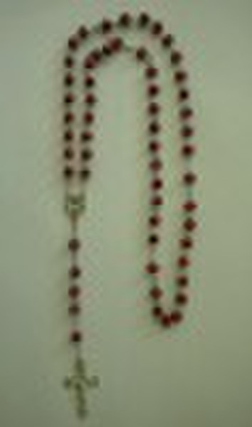 wood rosary necklace