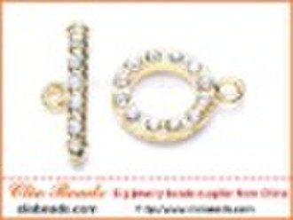 Copper Toggle Clasp With Rhinestone