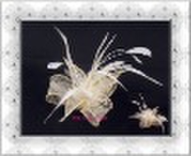 Linen  flower with feather